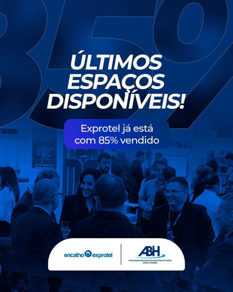 A poucos meses da realização do 37º Encatho & Exprotel, a feira de negócios que integra o maior encontro da hotelaria do Sul do Brasil já alcança um marco expressivo: 85% dos espaços comercializados