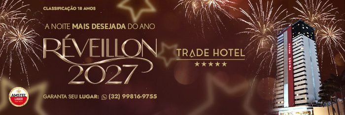 Réveillon Cinco Estrelas, que acontece no dia 31 de dezembro, das 21h às 3h, no Centro de Convenções do Trade Hotel em Juiz de Fora
